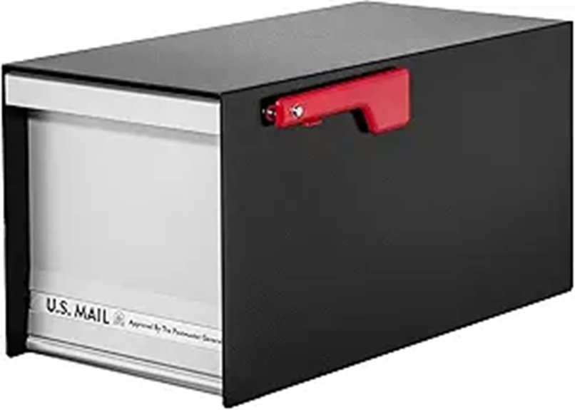 Heavy Duty Steel Post Mailbox with Magnetic Latch