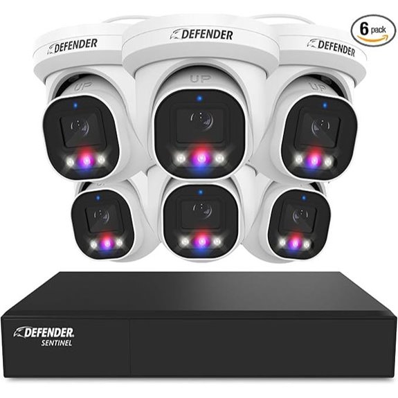 Defender AI 8CH PoE Security Camera System with 6 Cameras