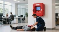emergency defibrillators in use