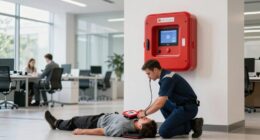 emergency defibrillators in use