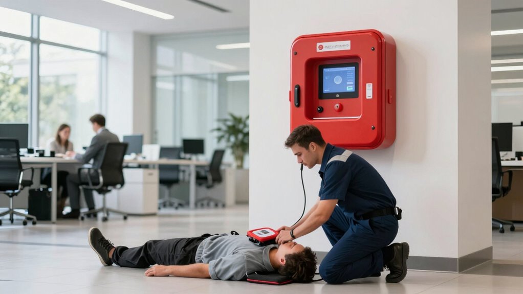 emergency defibrillators in use