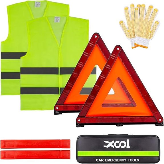 XOOL Emergency Roadside Safety Kit with Triangles