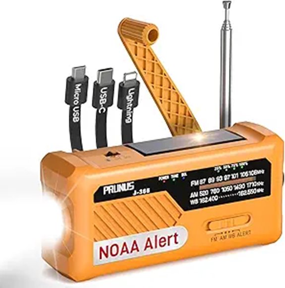 PRUNUS J-366 Emergency Radio with Weather Alerts
