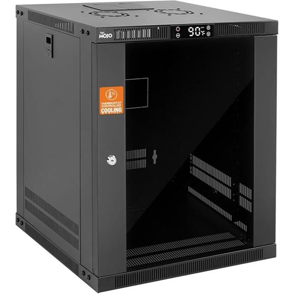 Tecmojo 12U Enclosed Server Cabinet with Cooling Fans