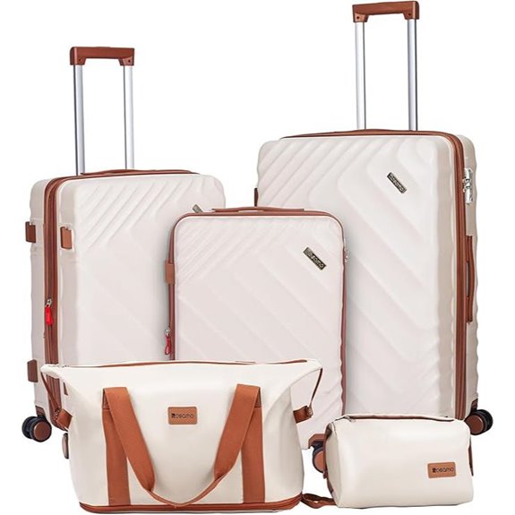 5-Piece Expandable Luggage Set with Spinner Wheels