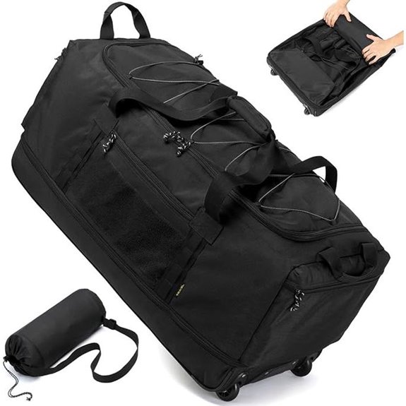 Laripwit Expandable Collapsible Rolling Duffle Bag