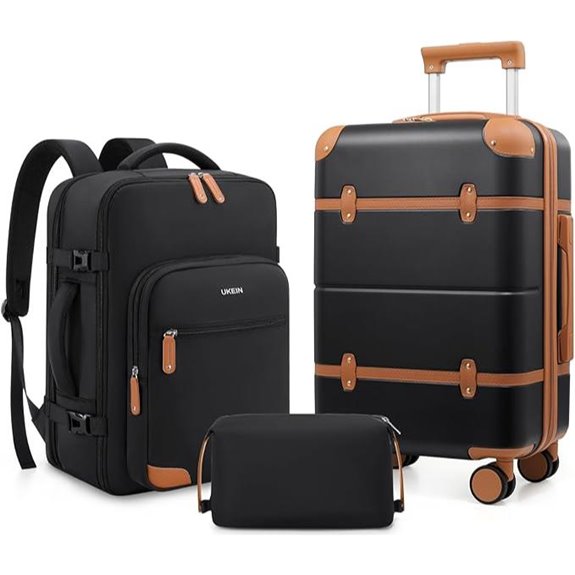 3-Piece Expandable Hardshell Luggage Set with Spinner