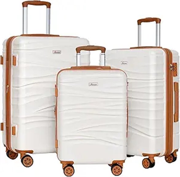 Romswi 3-Piece Expandable Luggage Set with TSA Lock