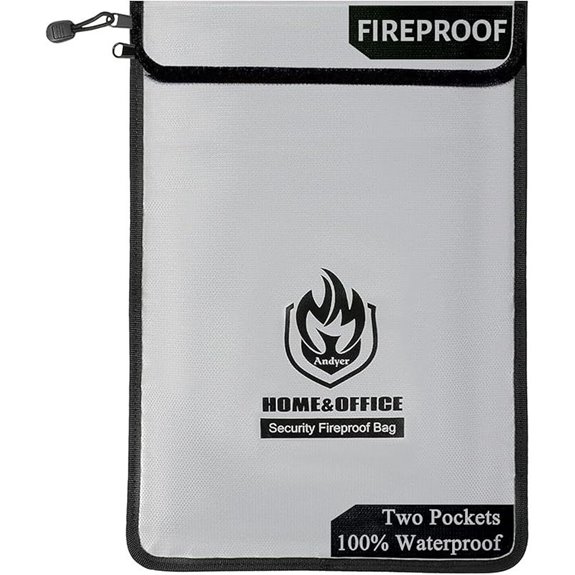 Upgraded Fireproof Document Bag with Pockets and Zipper