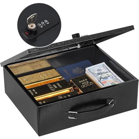 KYODOLED Fireproof Lock Box with Combination & Key