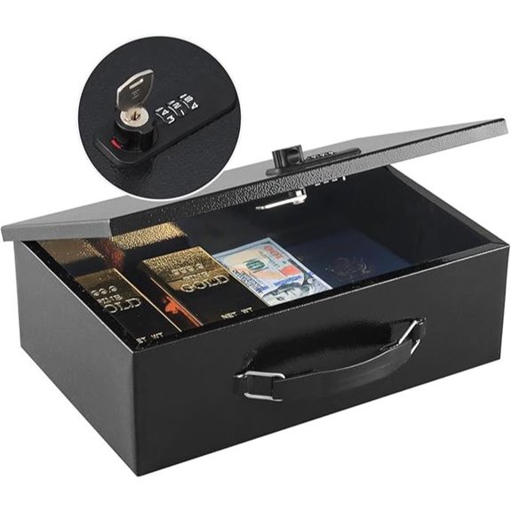 KYODOLED Fireproof Lock Box with Combination & Key