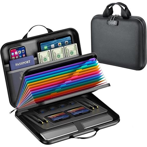 Fireproof Locking Document Box with Organizer