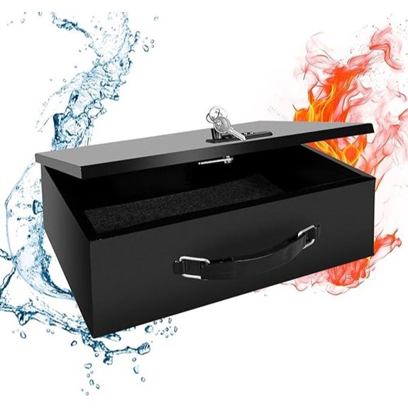 YIYITOOLS Fireproof Lock Box with Key and Combo