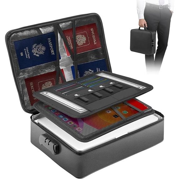 Kanhiro Fireproof Waterproof Document Organizer with Lock
