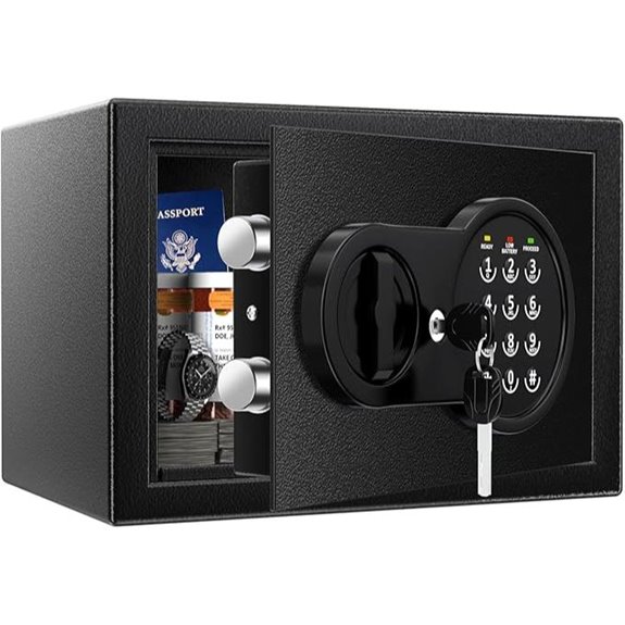 Small Fireproof Waterproof Safe with Passcode & Keys