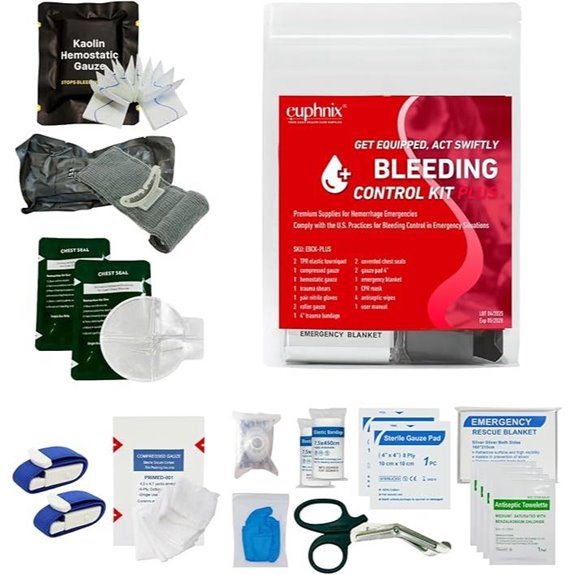Bleeding Control Kit with Quick Clot and Supplies