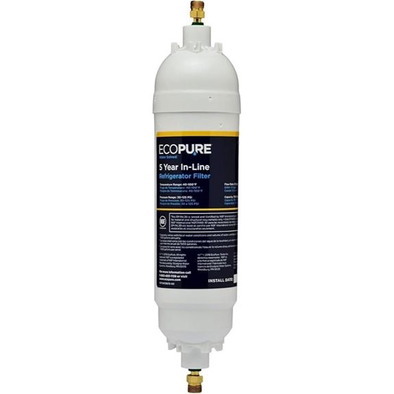 EcoPure 5-Year In-Line Refrigerator Water Filter