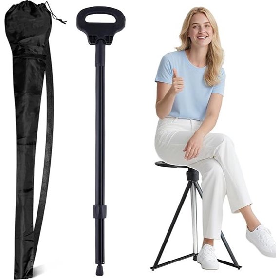 ALEVMOOM Folding Cane with Seat for Seniors