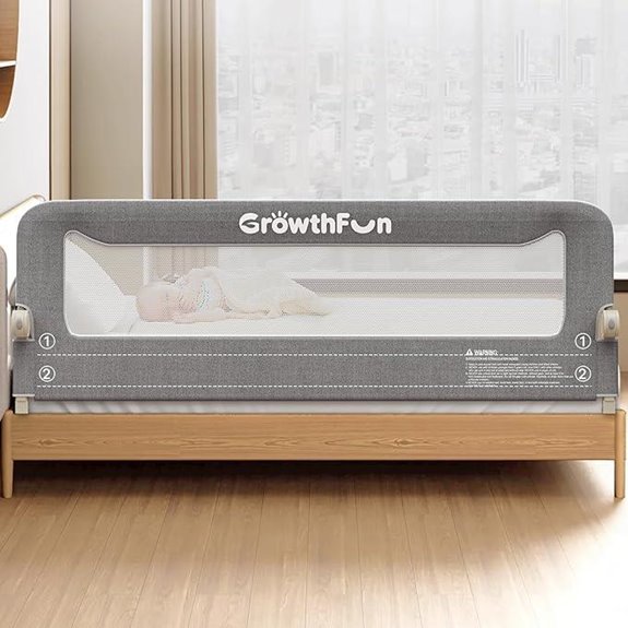 Foldable Toddler Bed Rail with Steel Frame