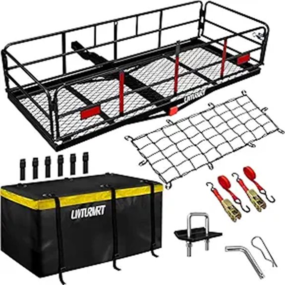 Trail Hitch Cargo Carrier Basket 58 x 24 Folding Holds 500LBS