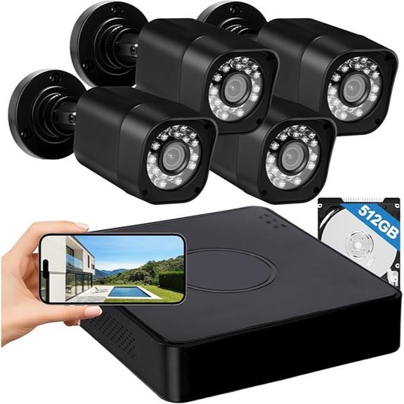 AIWIXEN 4CH 1080P Security Camera System with HDD