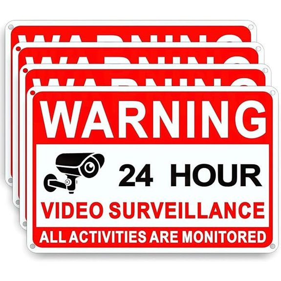 4 Pack CCTV Security Camera Signs