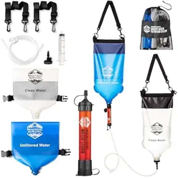 Gravity Water Filtration System with 2 Water Bags