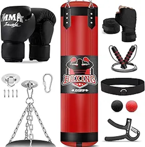Heavy Boxing Bag Set with Gloves for Home or Gym
