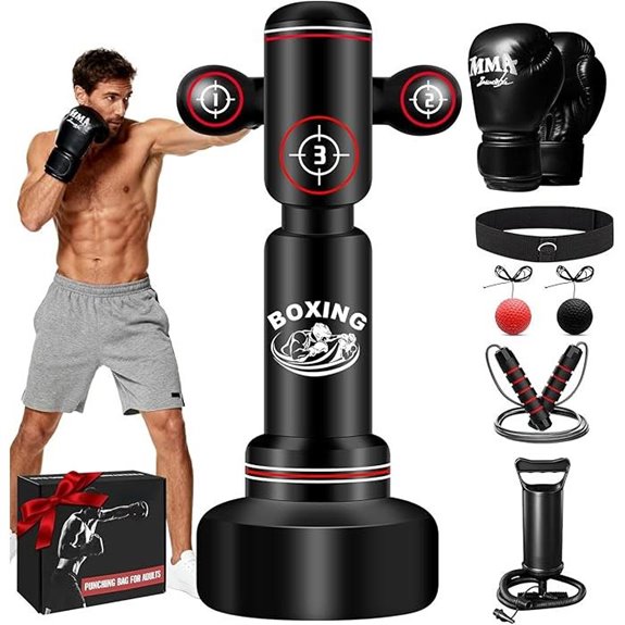 Heavy Boxing Bag with Stand and Gloves