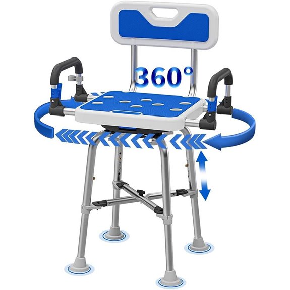 Swive Shower Chair with Arms Heavy Duty Adjustable