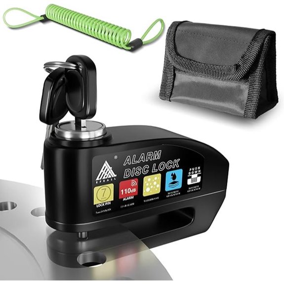 Alarm Disc Lock with 110dB Alarm & Reminder Cable
