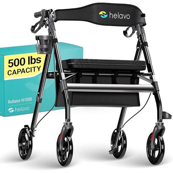 Helavo Heavy Duty Bariatric Walker with Large Seat