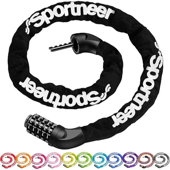 Sportneer 5-Digit Bike Lock Heavy Duty Keyless 4-6mm