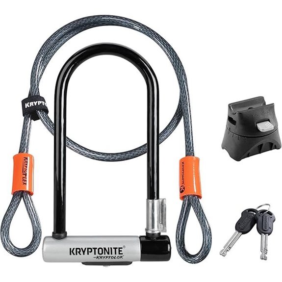 Kryptonite Bike U-Lock with Cable and Mount