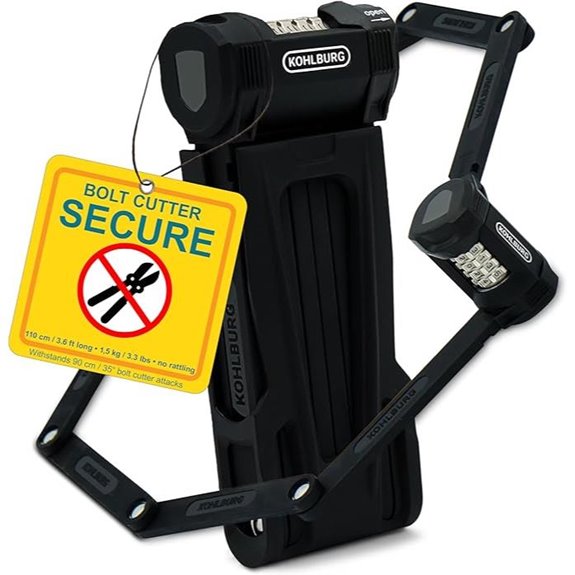 KOHLBURG 43” Heavy Duty Folding Bike Lock