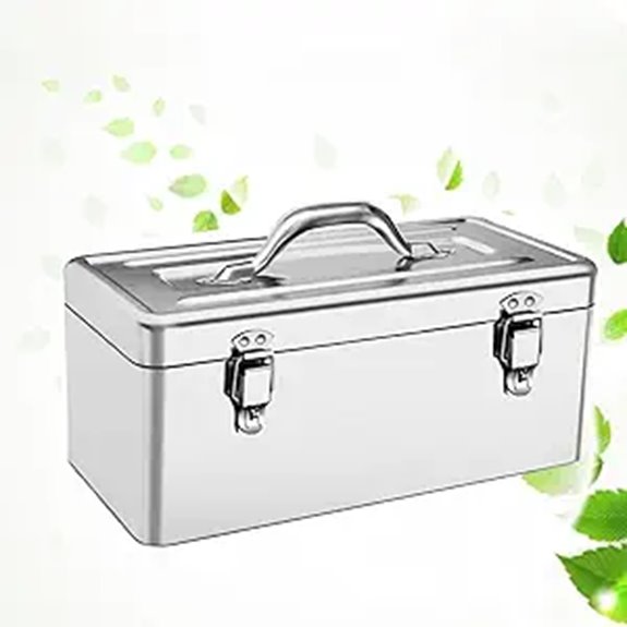 18 Heavy Duty Metal Tool Box with Removable Tray