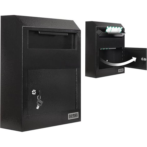 Durabox Heavy Duty Wall-Mount Deposit Safe (Black)
