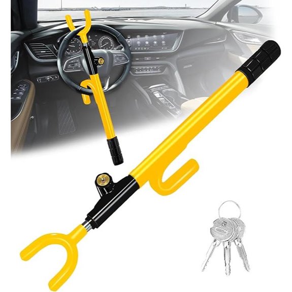 Heavy Duty Car Steering Wheel Lock (Yellow)