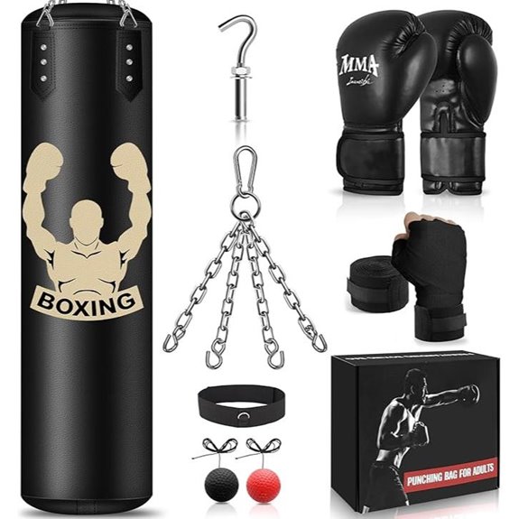 4FT Heavy Punching Bag with MMA Gloves