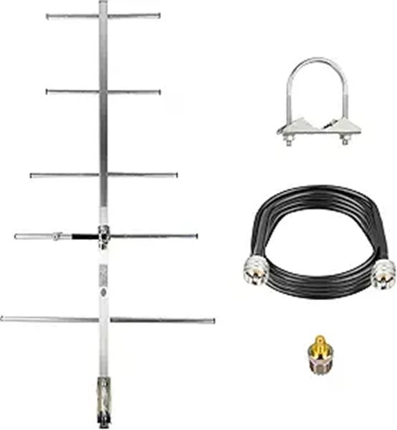 GMRS/UHF 5-Element Yagi Antenna with Coax