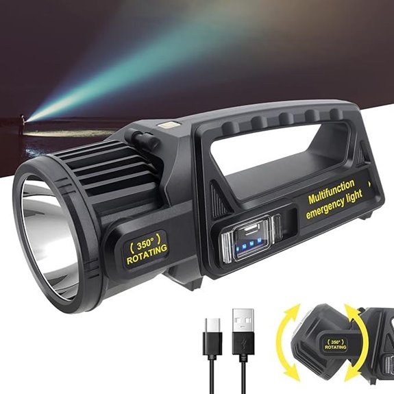 high lumens rechargeable flashlight