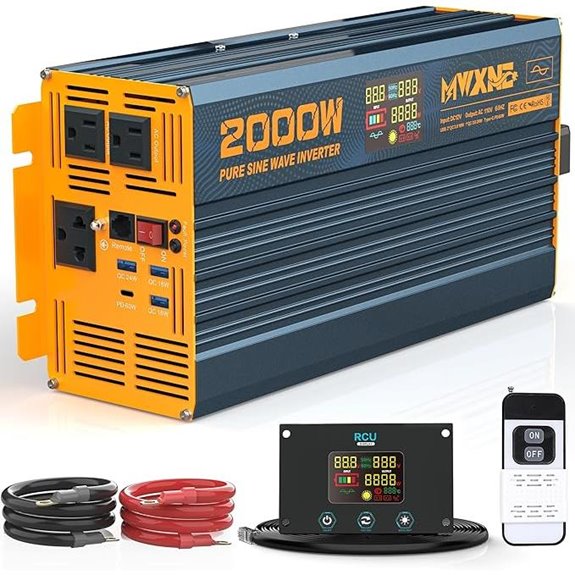 2000W Pure Sine Wave Power Inverter with USB and Outlets