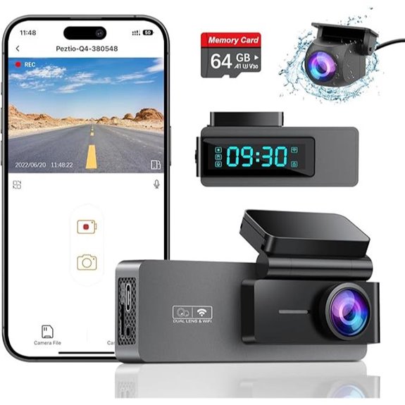 4K+1080P Dual Dash Cam with Night Vision and WiFi