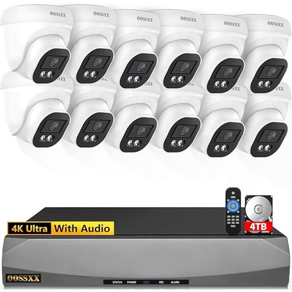 4K 8MP Outdoor PoE Security Camera System