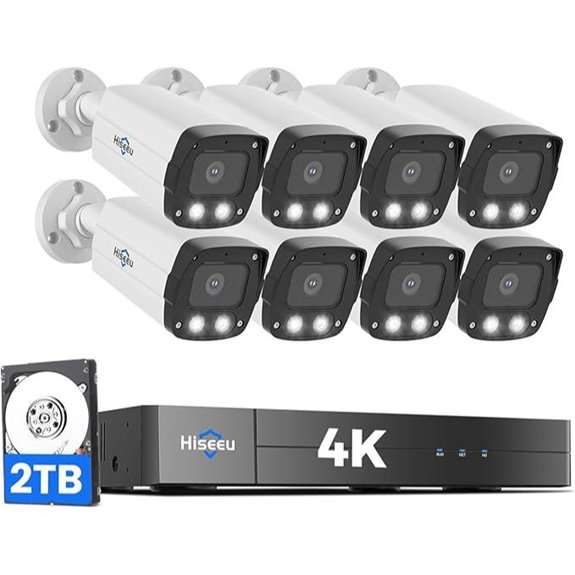 Hiseeu 8MP PoE Security Camera System (8-Pack)