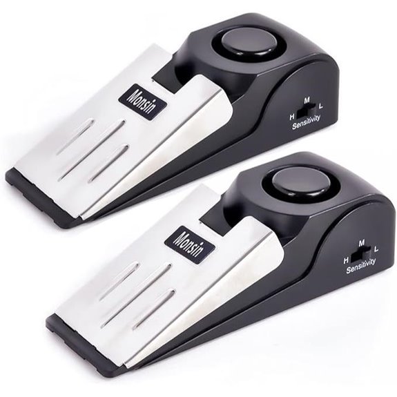 Door Stop Alarm with 120dB Security (2 Pack)