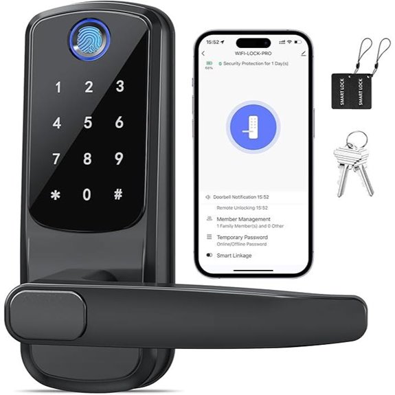 Smart WiFi Keyless Door Lock with Handle