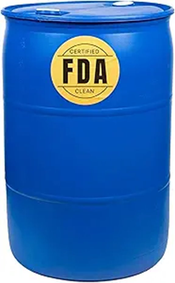 55-Gallon Blue Plastic Drum with Fittings