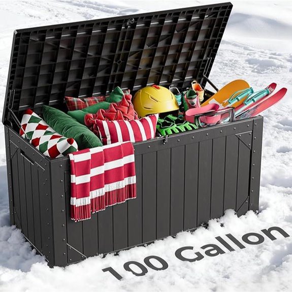 Outdoor 100 Gallon Lockable Resin Storage Bench