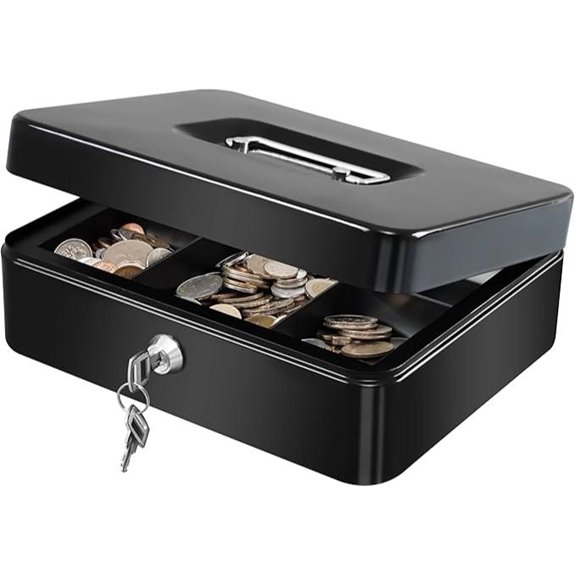 KYODOLED Large Metal Cash Box with Lock